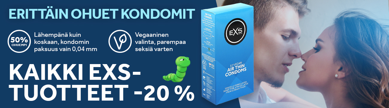 EXS korkealaatuisia kondomeja ja liukasteita
