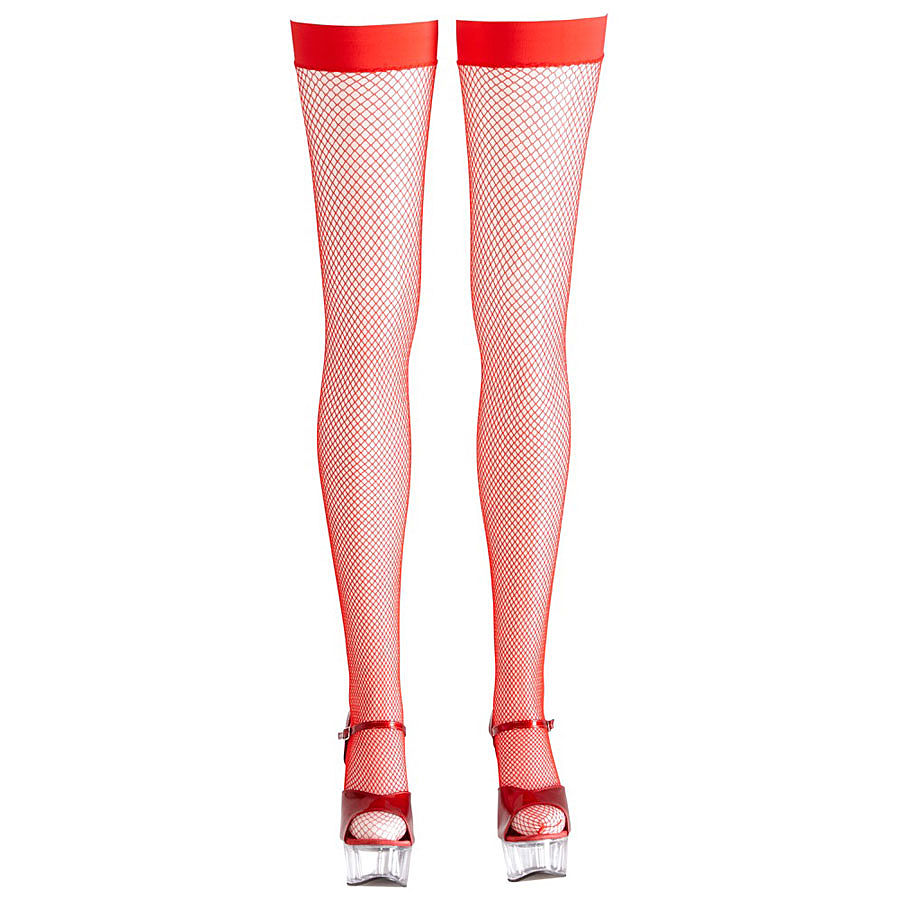 Cottelli Collection Sexy Red - Stay Up -verkkosukat