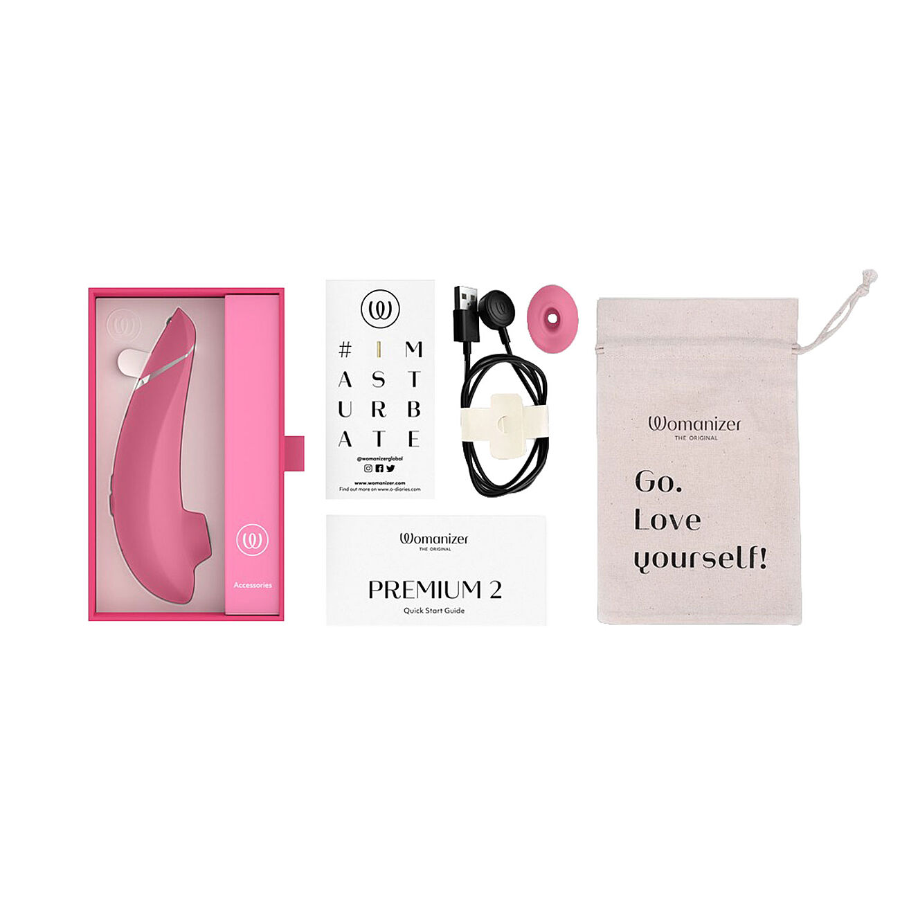Womanizer Premium 2 - Imev� klitoriskiihotin, punainen