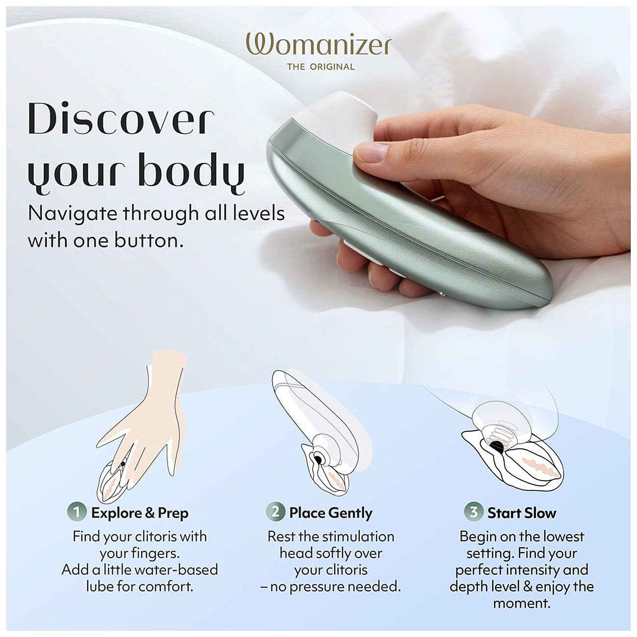 Womanizer PRO - Imev� klitoriskiihotin, turkoosi