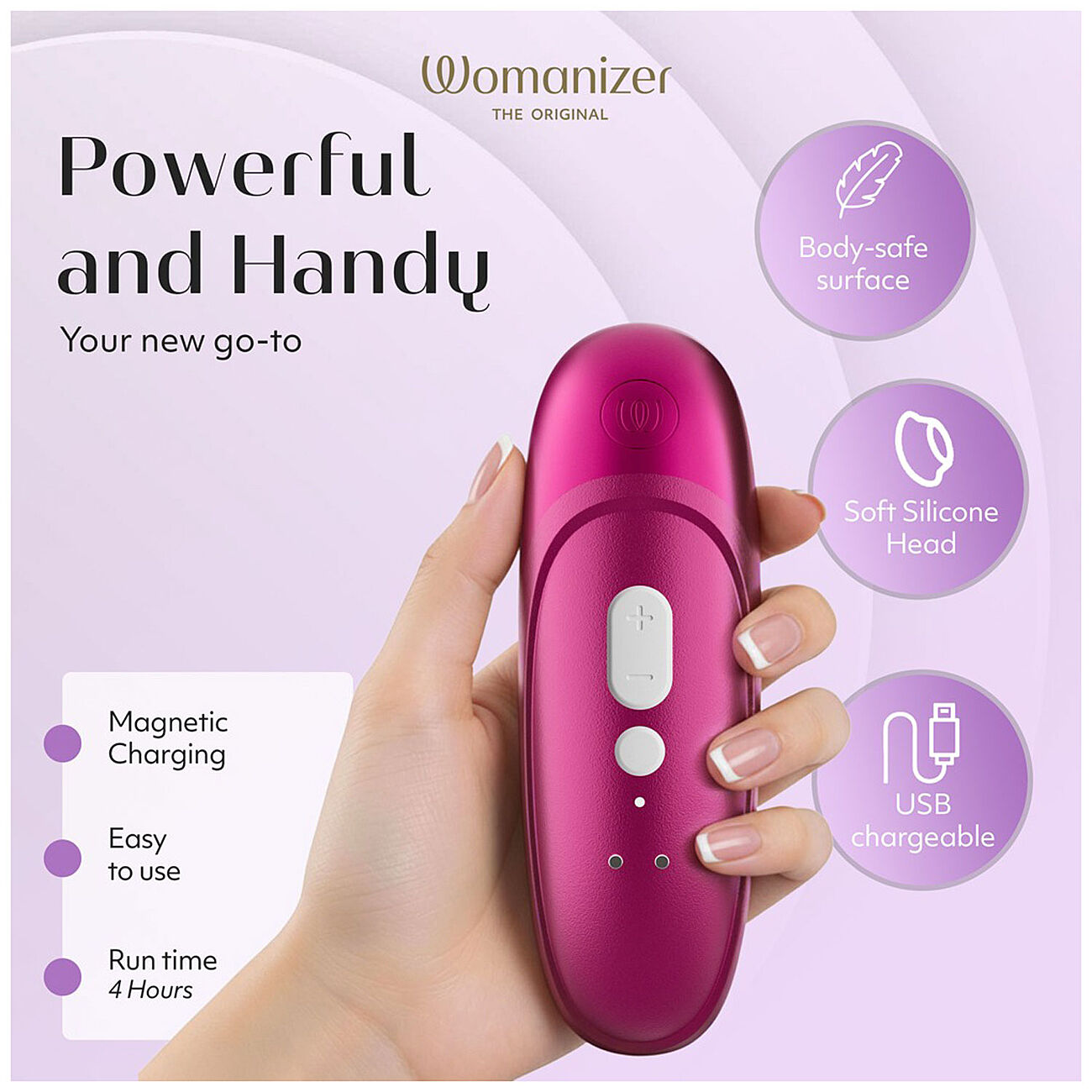 Womanizer PRO - Imev� klitoriskiihotin, pinkki