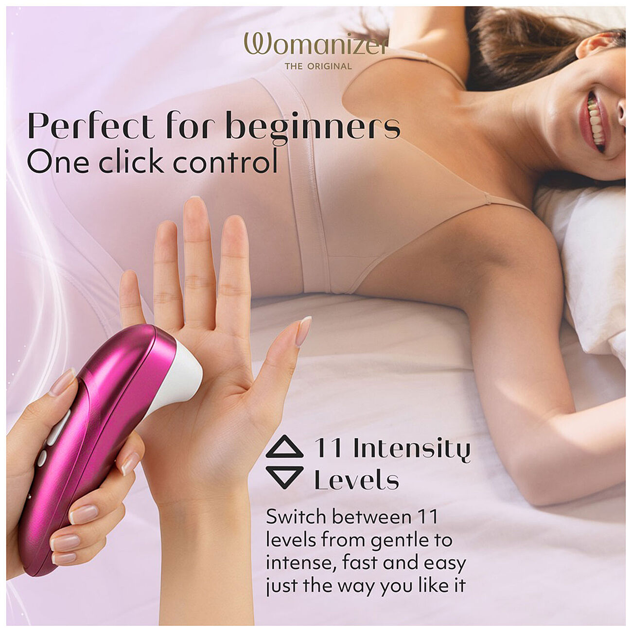 Womanizer PRO - Imev� klitoriskiihotin, pinkki