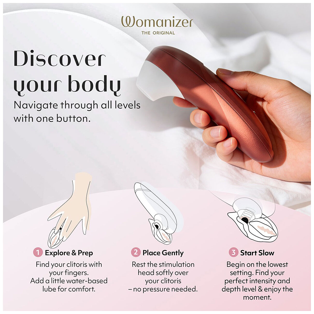 Womanizer PRO - Imev� klitoriskiihotin, punainen