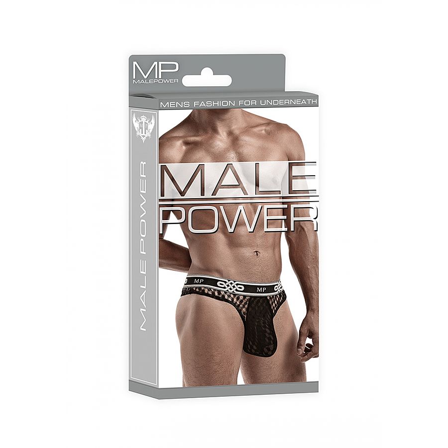 Male Power - Peep Show Low Rise Thong, black