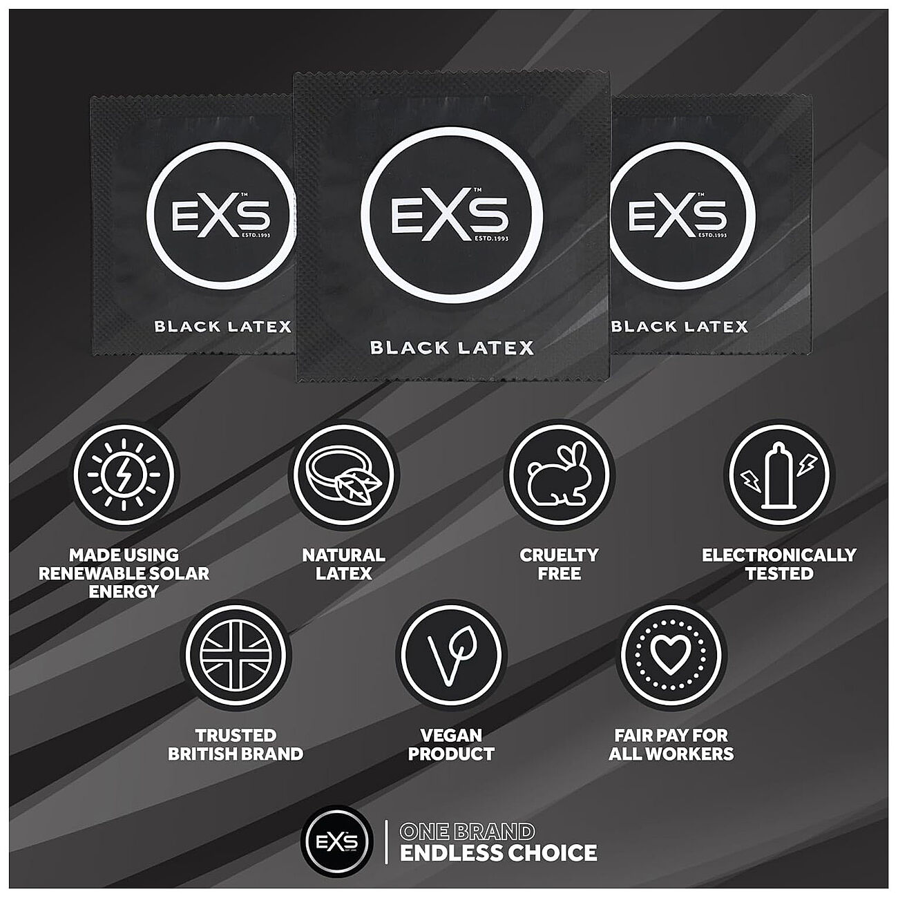 EXS Black Latex - Kondomi, 12 kpl