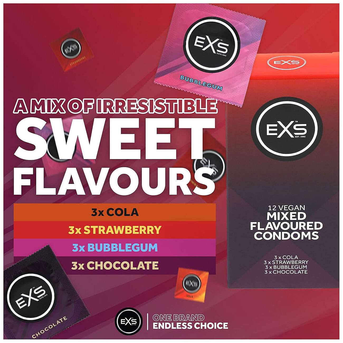 EXS Mixed Flavoured - Makukondomi 48 kpl