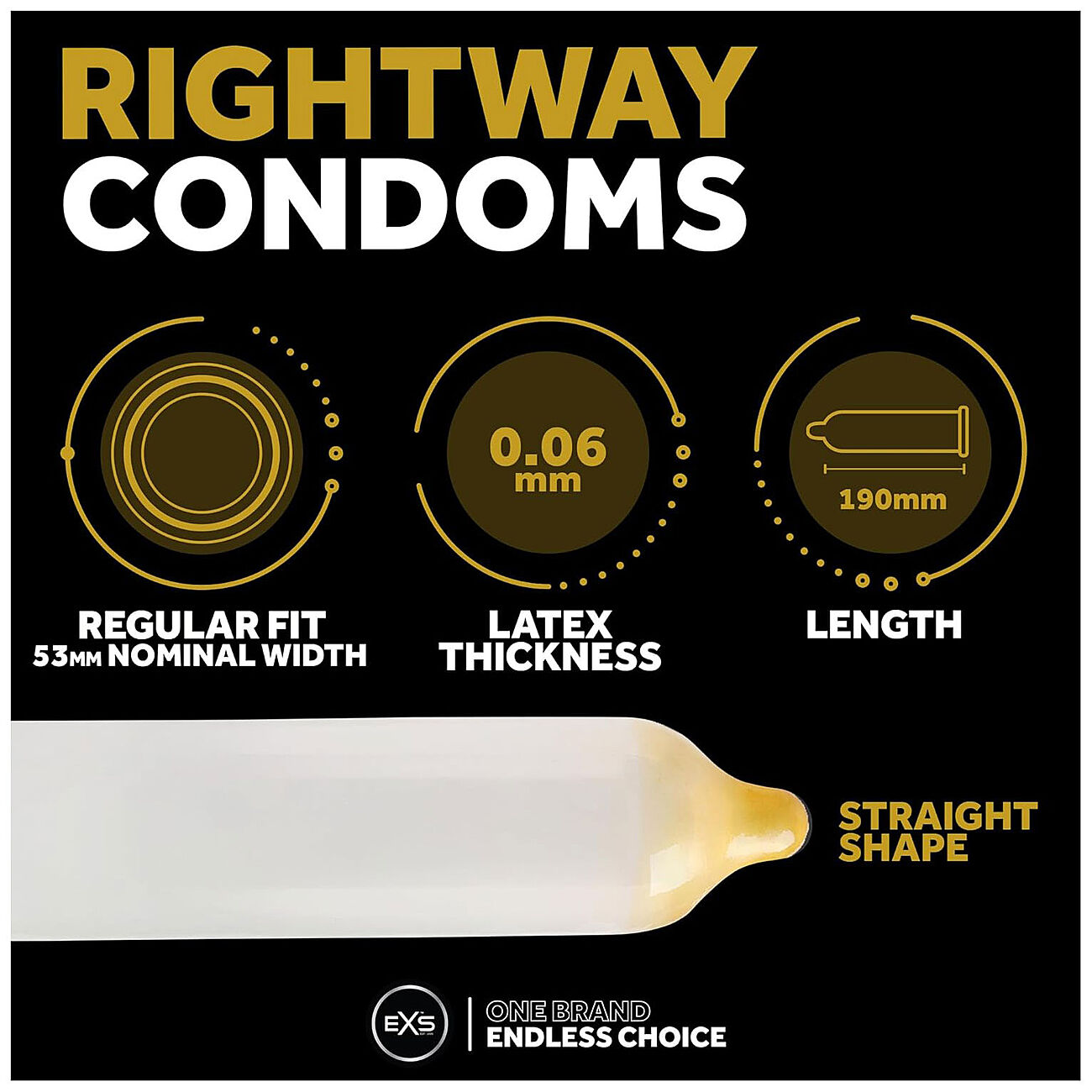 EXS Rightway Gold - Kondomi, 12 kpl