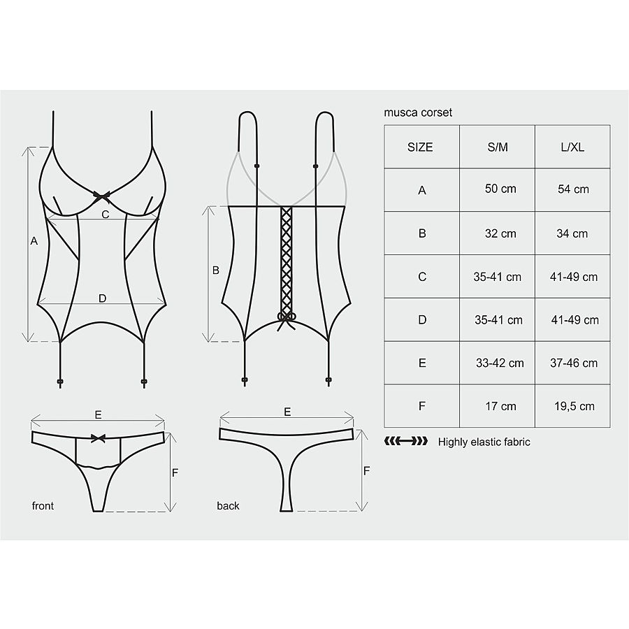 Obsessive - Musca Corset sukkanauhaliiviasu