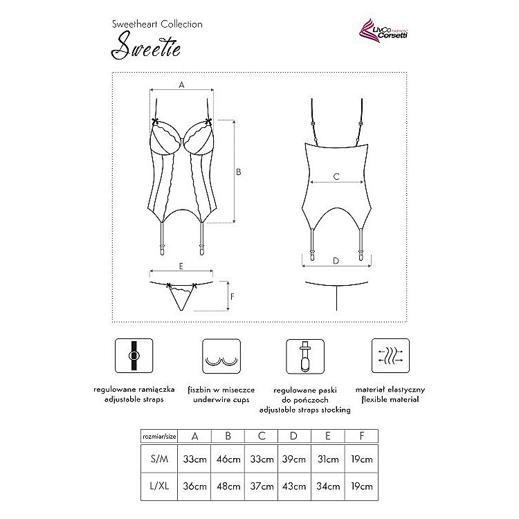 LivCo Corsetti - Sweetie sukkanauhaliiviasu + stringit