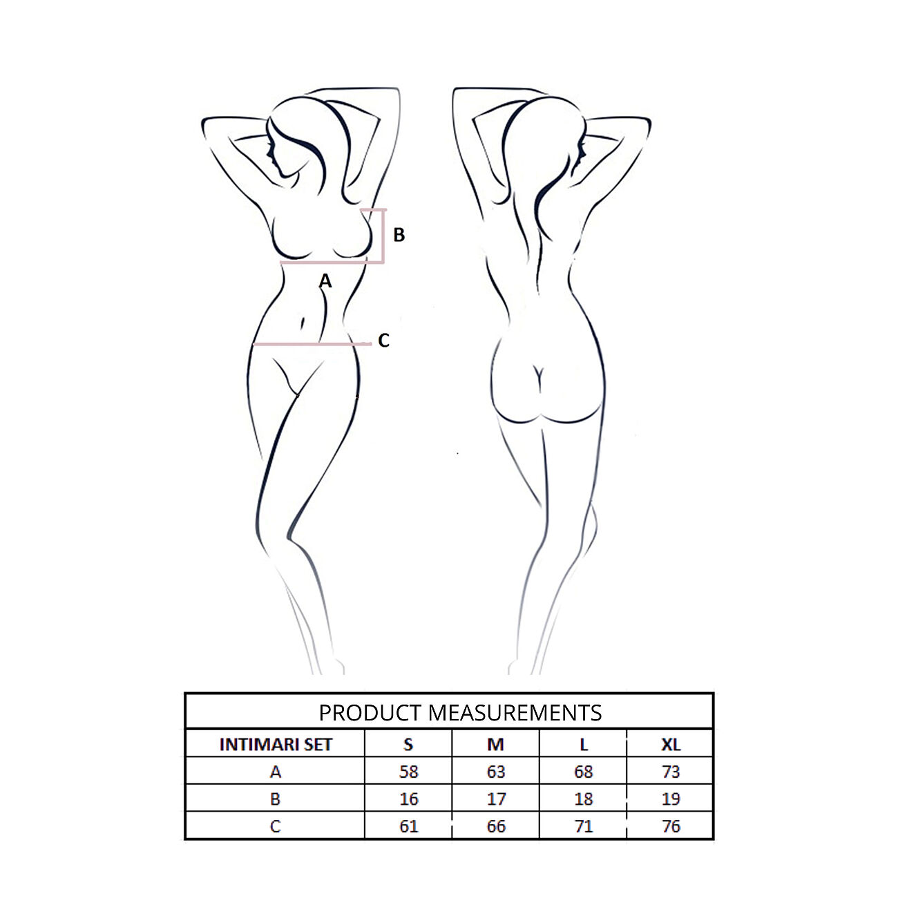 Passion Intimari - Alusasusetti, musta