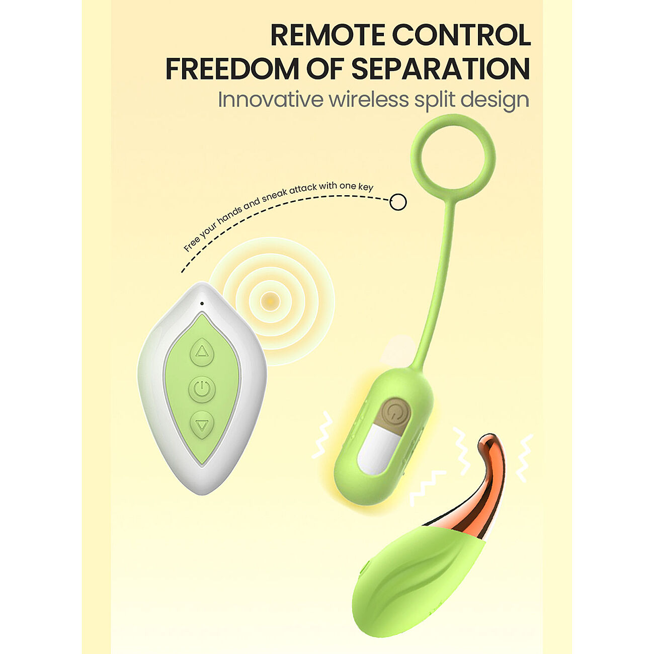 KOVIDA - 4-osainen kiihotinsetti kauko-ohjaimella, vihre
