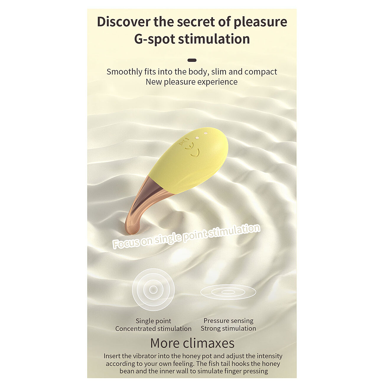 KOVIDA - 4-osainen kiihotinsetti kauko-ohjaimella, keltainen