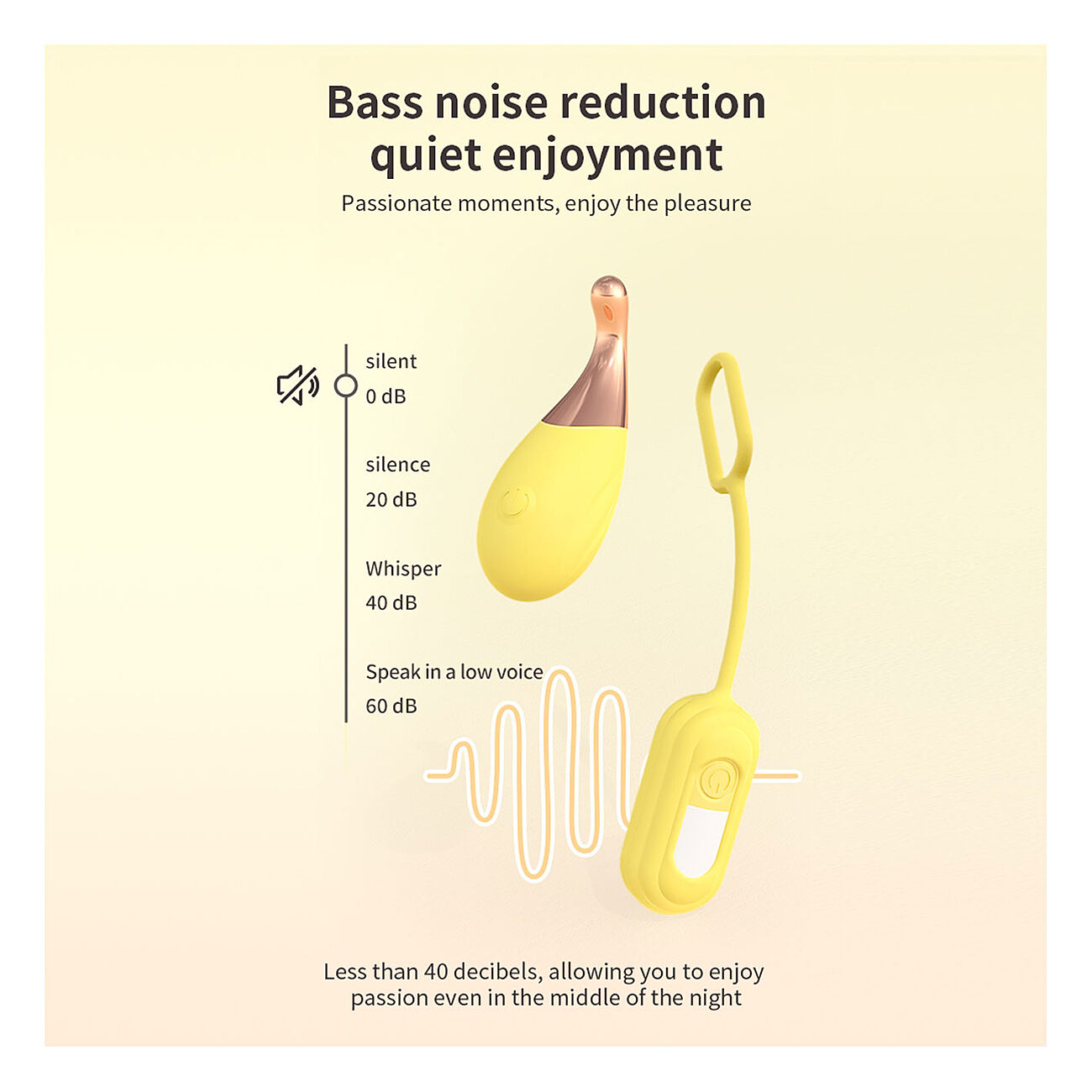 KOVIDA - 4-osainen kiihotinsetti kauko-ohjaimella, keltainen