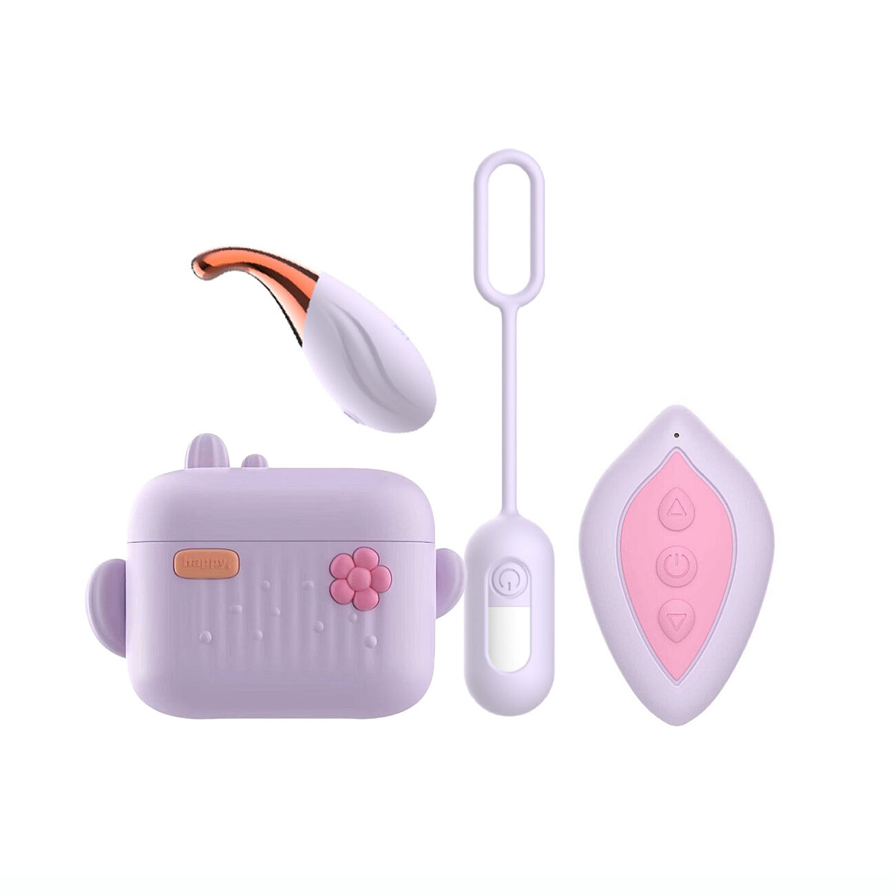 KOVIDA - 4-osainen kiihotinsetti kauko-ohjaimella, lila