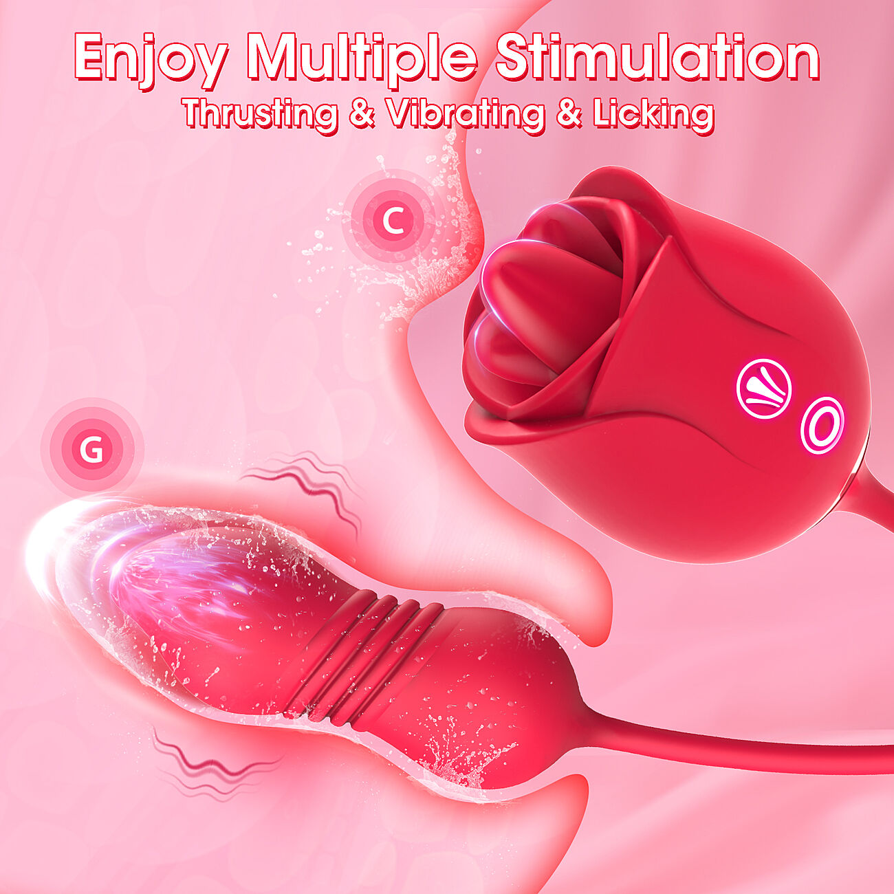 SOHIMI Rose Toy - 3 in 1 ruusuvibraattori