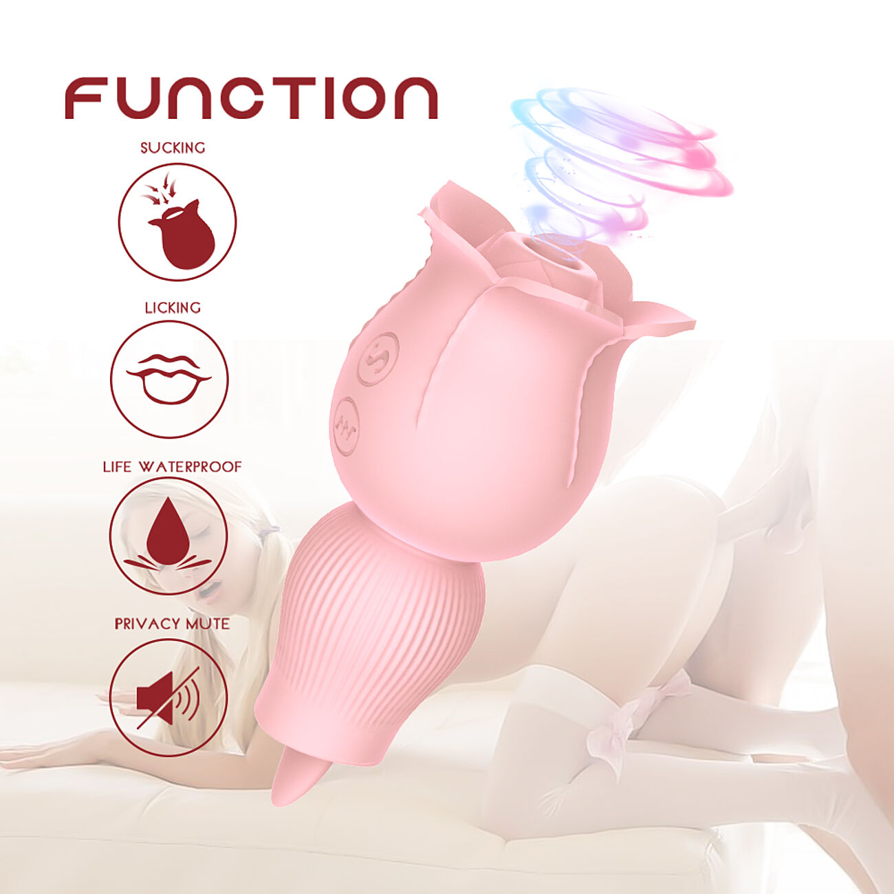 SOHIMI Yerose - 3 in 1 ruusu klitoriskiihotin