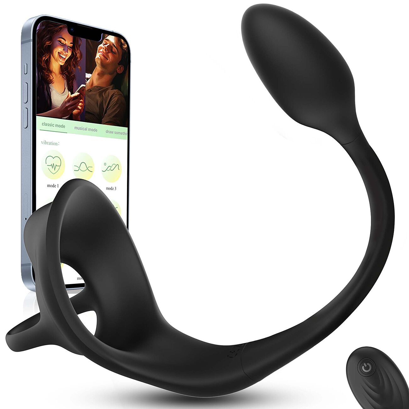 SOHIMI Pointy - Eturauhaskiihotin penis-kivesrenkaalla