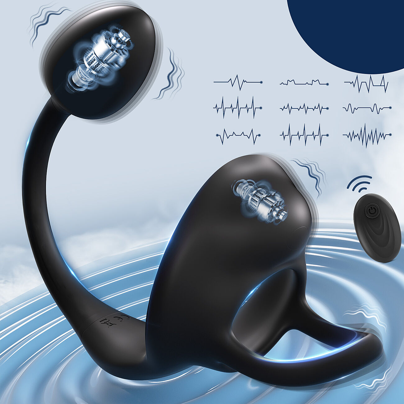 SOHIMI Pointy - Eturauhaskiihotin penis-kivesrenkaalla