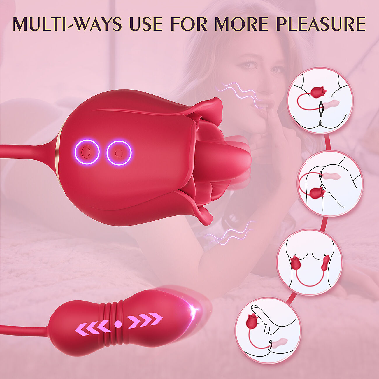 SOHIMI Rose Toy - 3 in 1 ruusuvibraattori