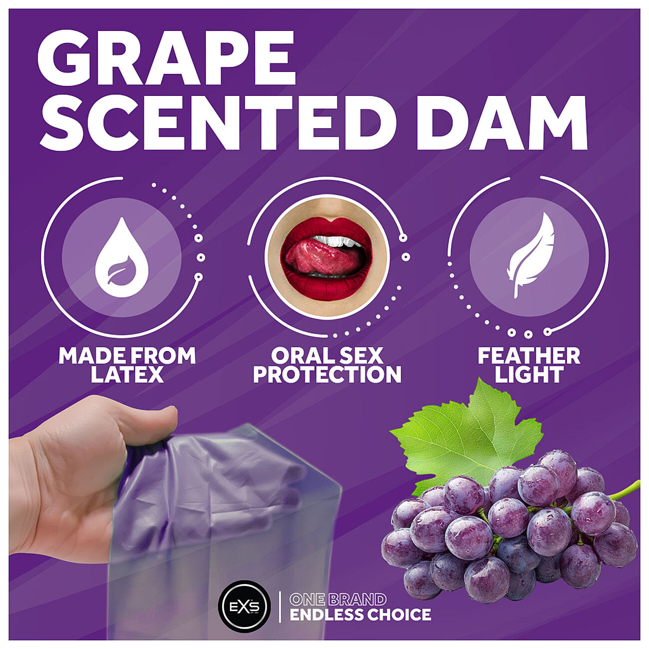 EXS Oral Dam - Hajustettu suuseksisuoja, 4 kpl