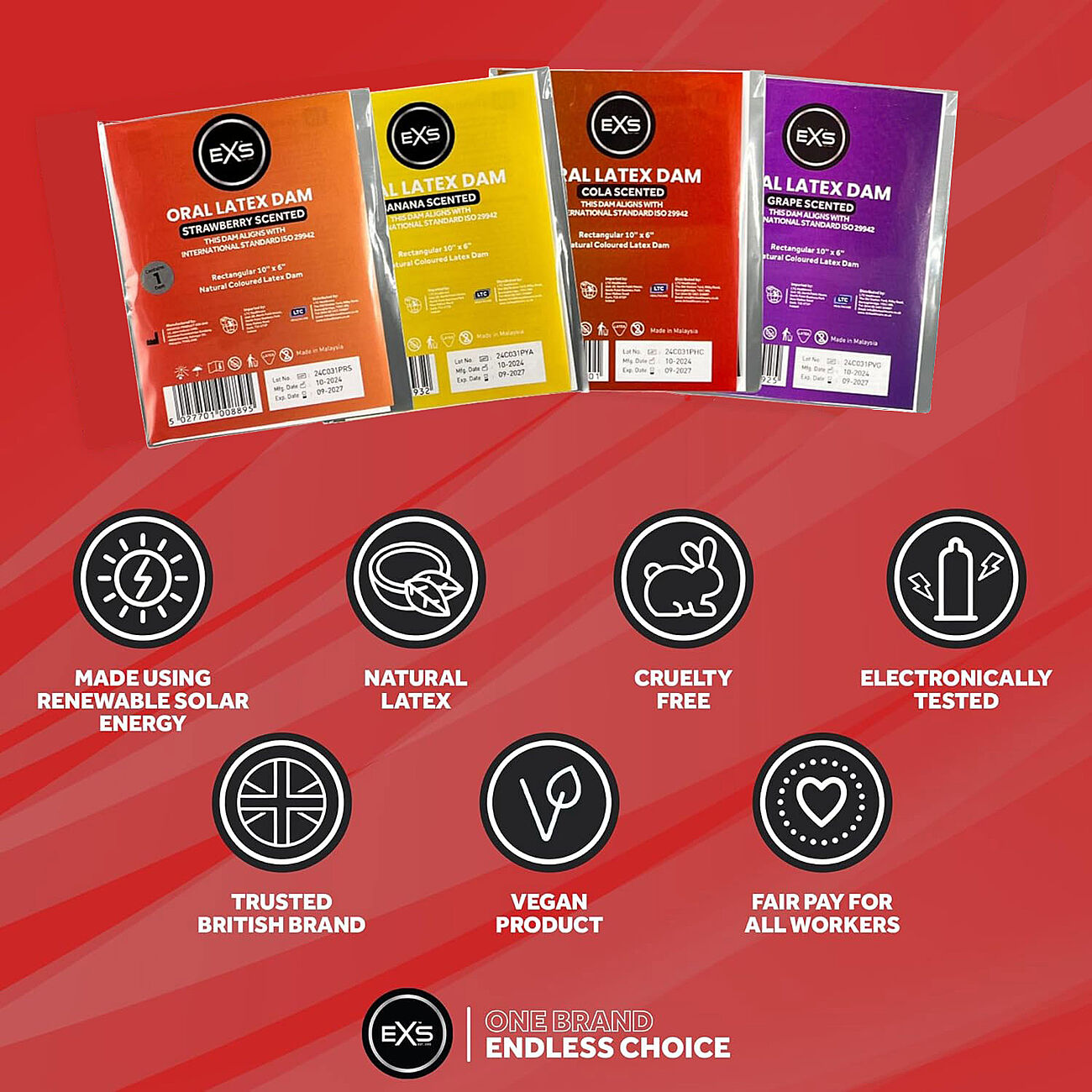 EXS Oral Dam - Hajustettu suuseksisuoja, 4 kpl