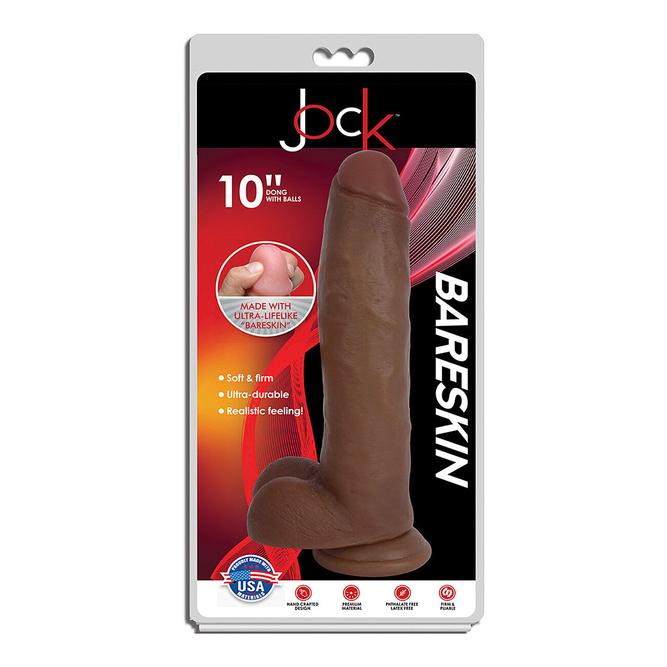 Curve Toys Jock - Aidonoloinen tekopenis kiveksill, 10