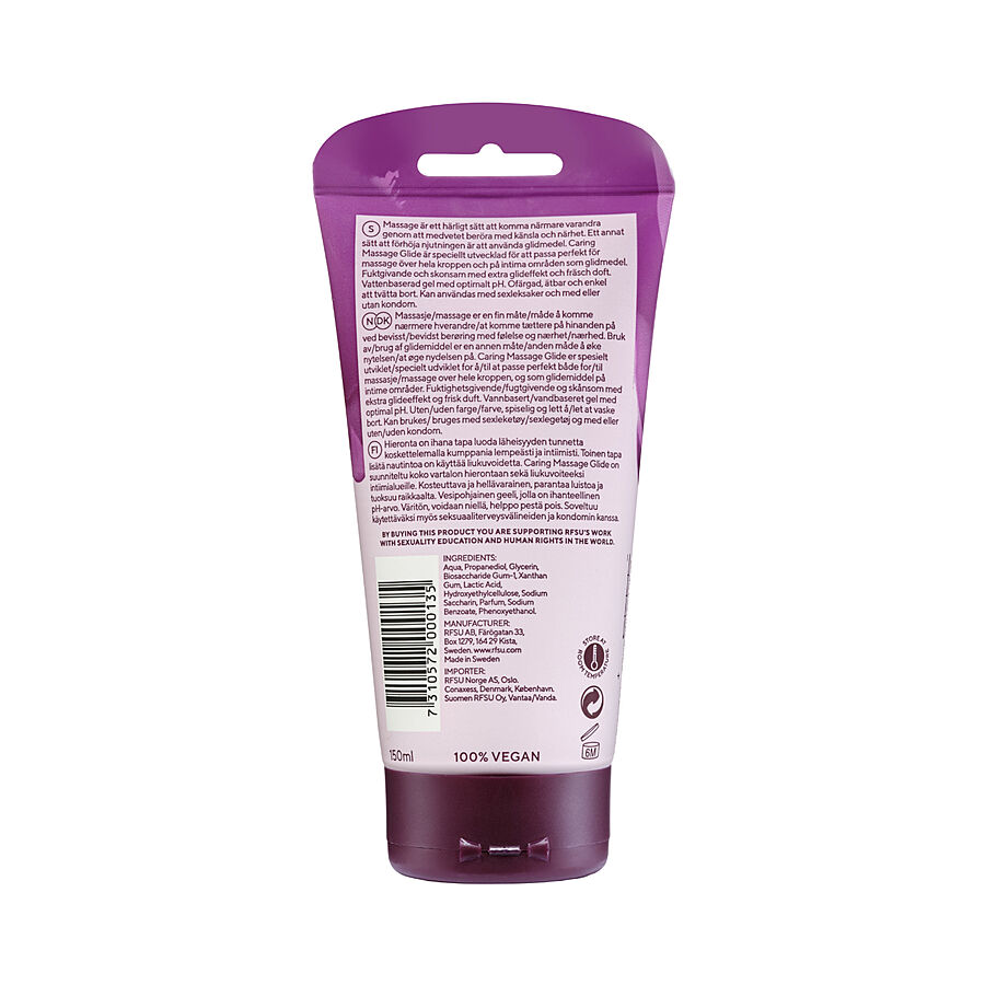 RFSU Caring Massage Glide - Hierontaliukaste, 150 ml