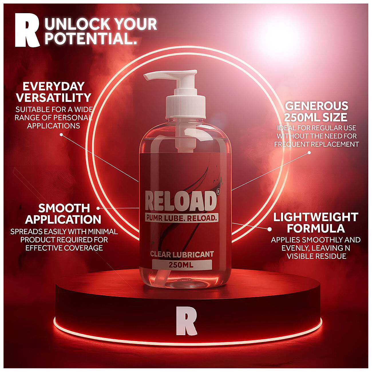 RELOAD - Vesipohjainen liukuvoide, 250 ml