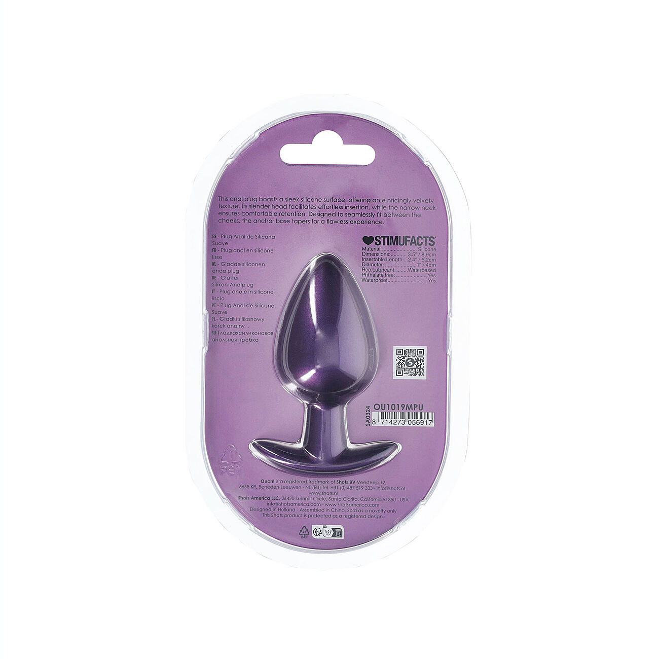 Ouch - Silikoninen anaalitappi, L-koko