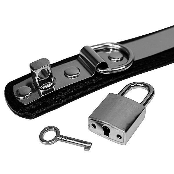 Rimba Bondage Play - Nahkainen kaulapanta lukolla