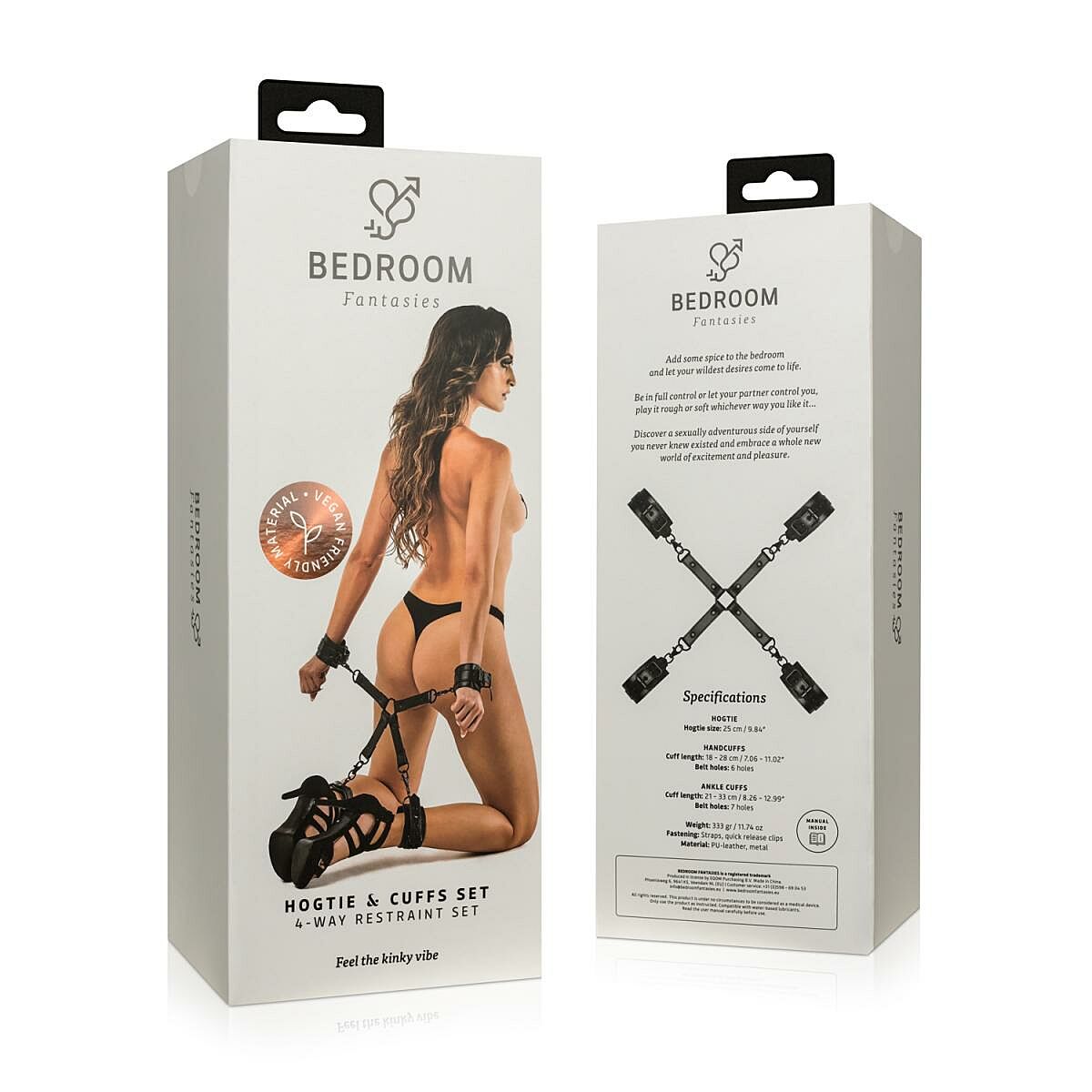 Bedroom Fantasies Hogtie - Sidontaremmi ksi- ja nilkkakahleilla