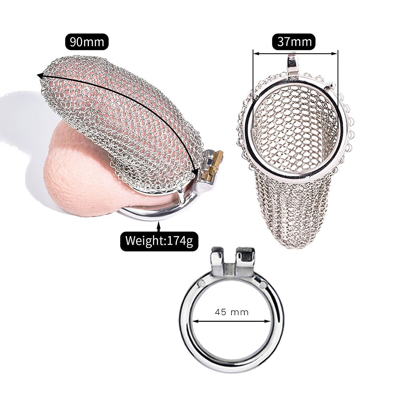 Kiotos Mesh Chastity Cage - Penishkki, L
