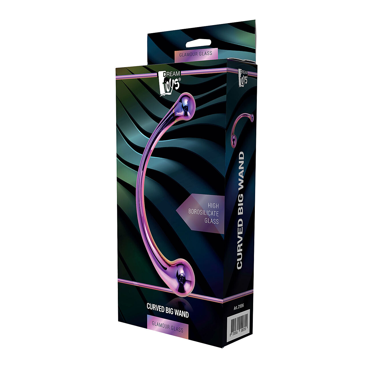 Glamour Glass Curved Wand - Tupladildo, L-koko