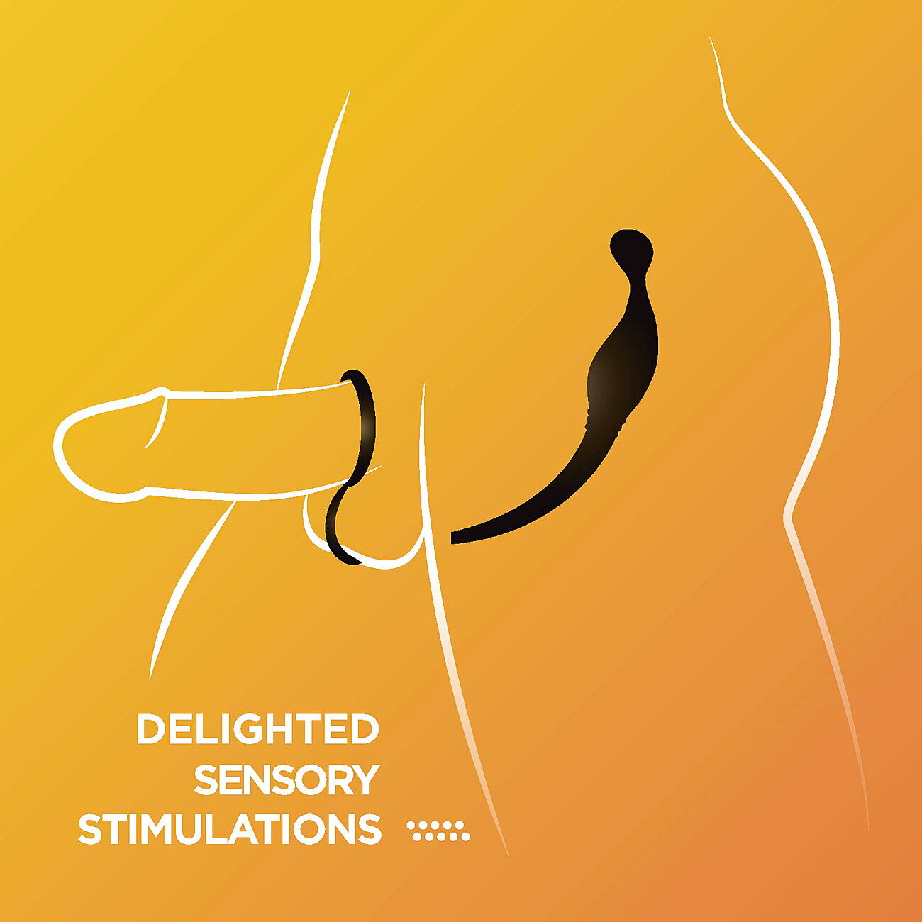 Jet Horny - Prostatastimulaattori penisrenkaalla, 3 kpl