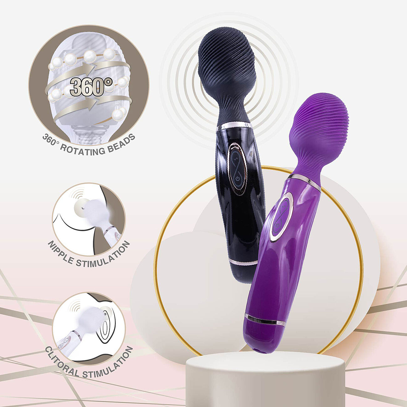 Spiral Caress - Wand-vibraattori py�rivill� helmill�