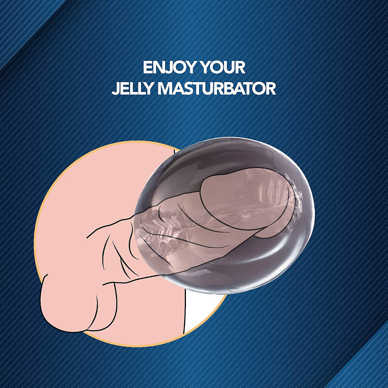 CUM ON - Jelly masturbaattori, musta