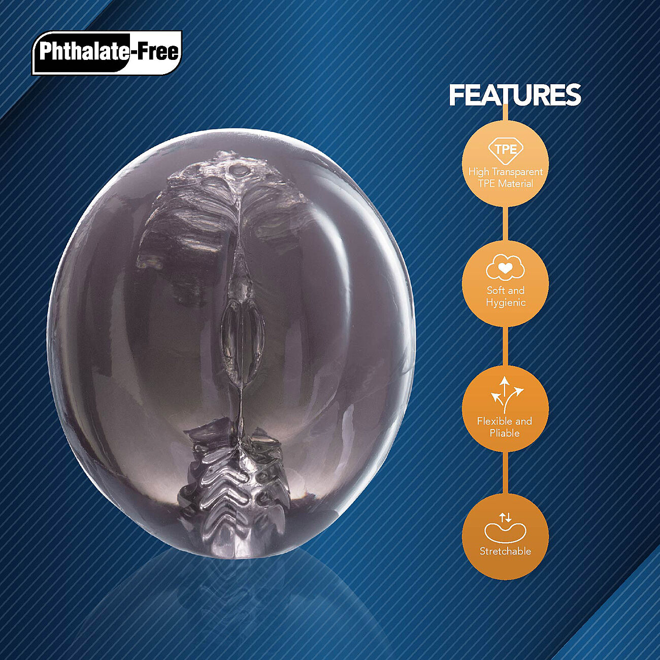 CUM ON - Jelly masturbaattori, musta