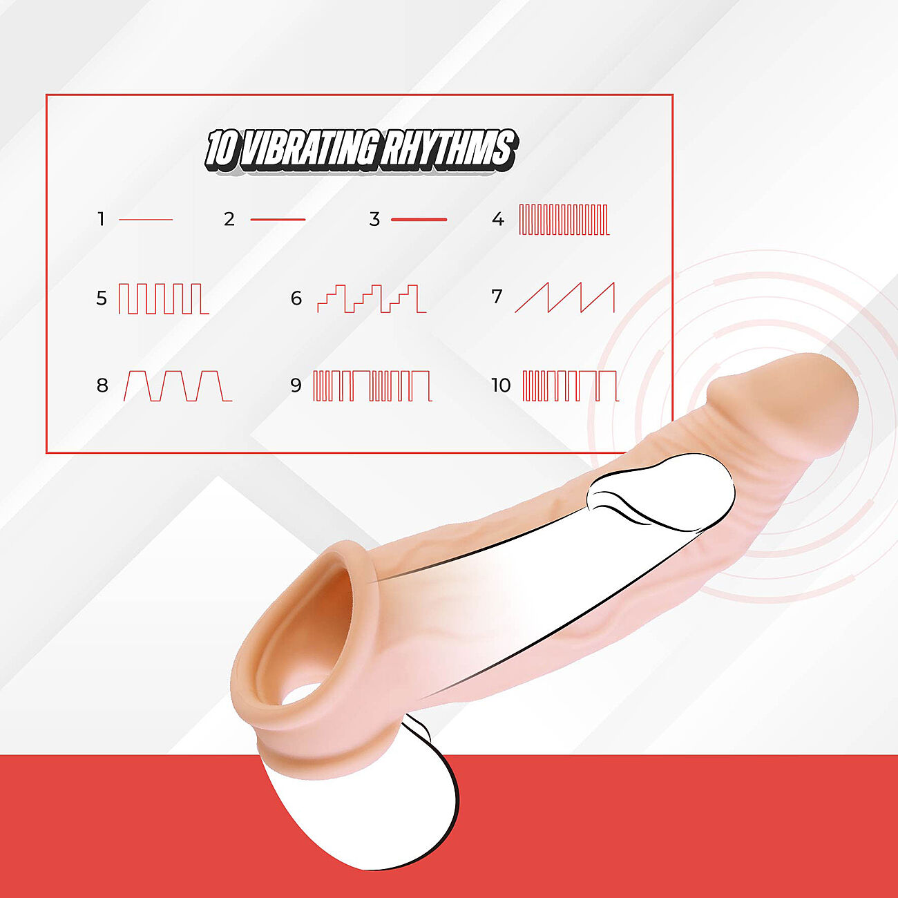 Silikoninen penisjatko langattomalla kauko-ohjaimella