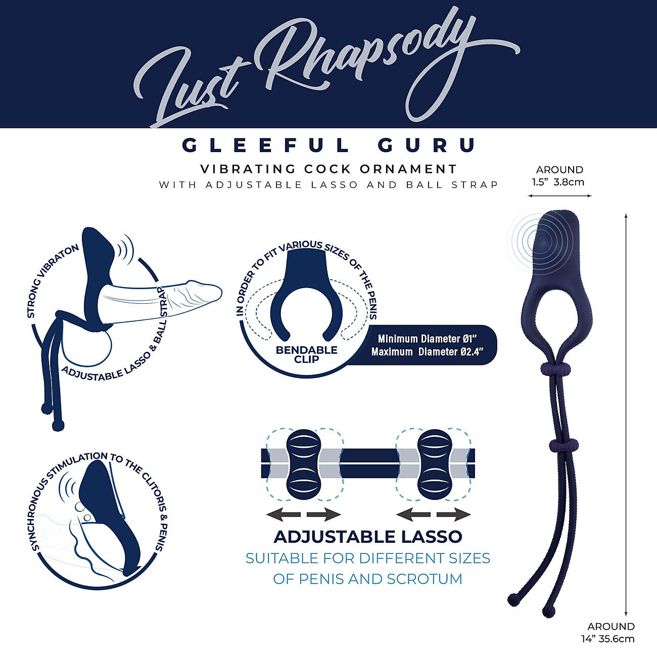 Lust Rhapsody - V�risev� ja s��dett�v� penisrengas kauko-ohjaimella