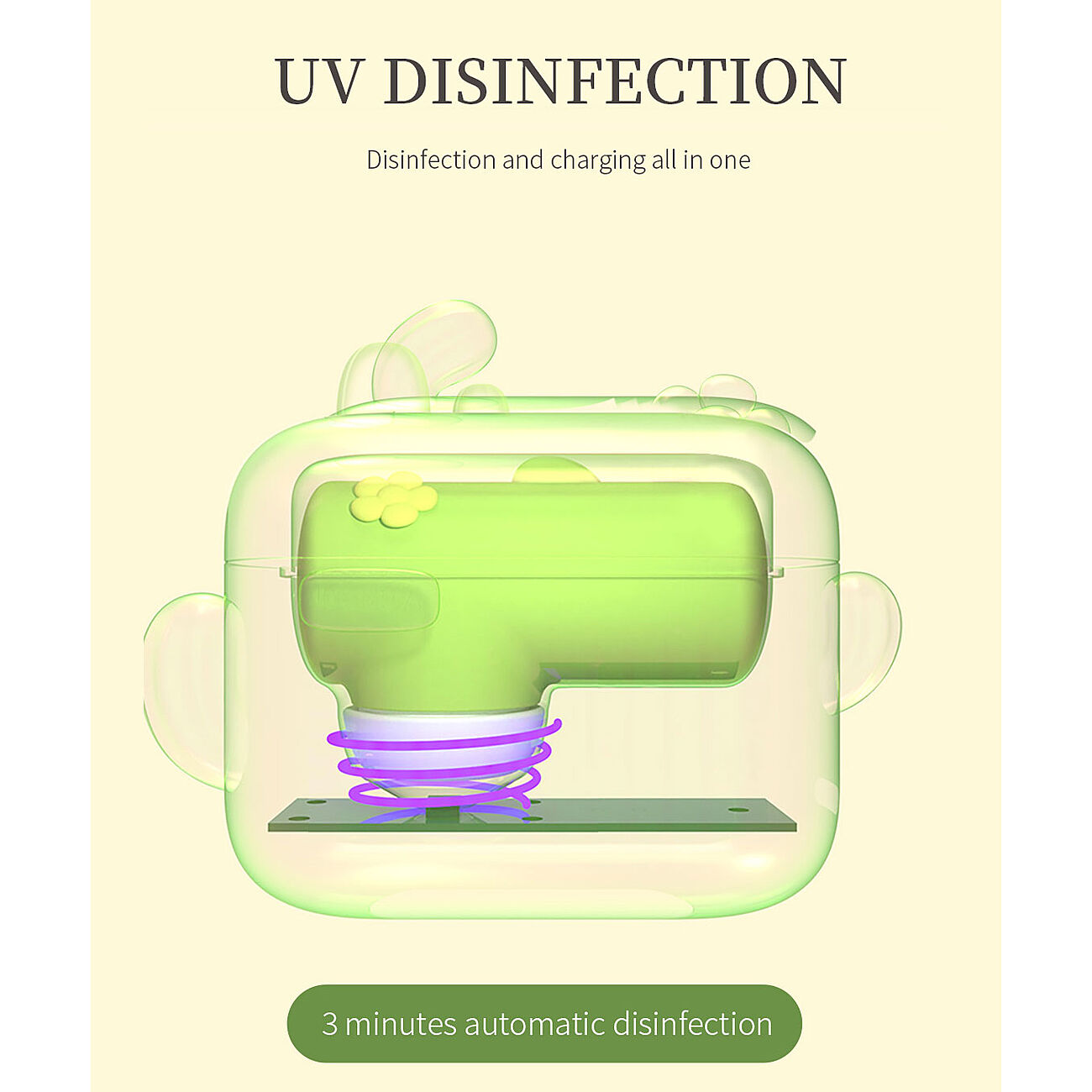 KOVIDA - Imev klitoriskiihotin desinfioivalla kotelolla, vihre