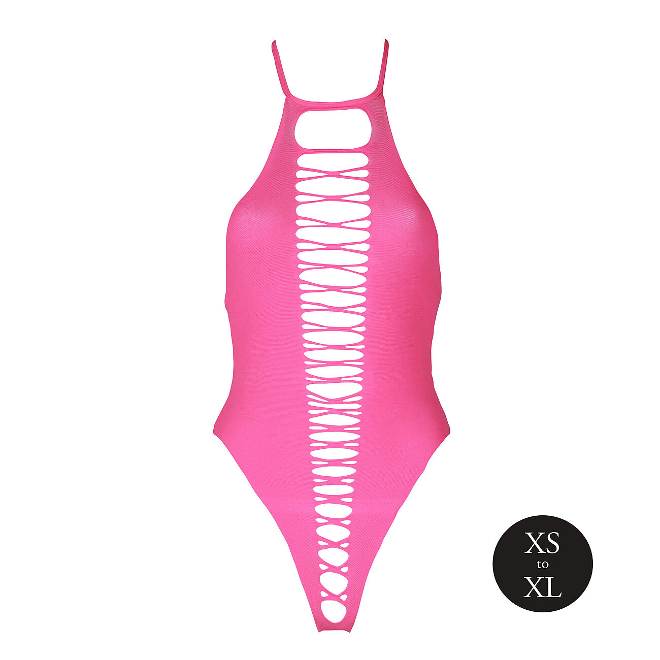 Ouch - UV-valossa hohtava halterneck-body, pinkki