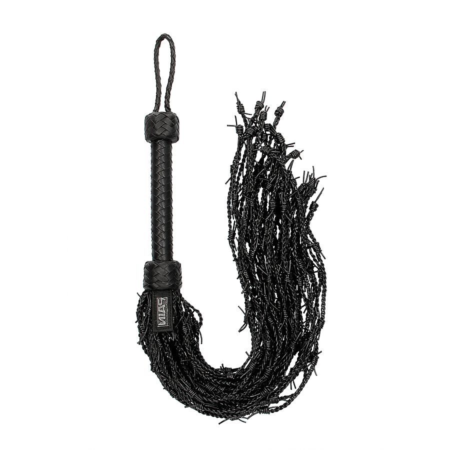 PAIN - Leather barbed wire flogger