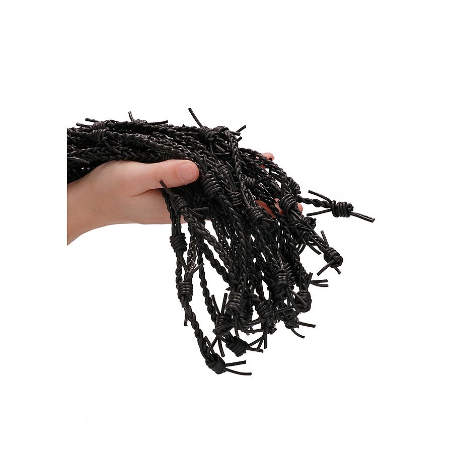 PAIN - Leather barbed wire flogger