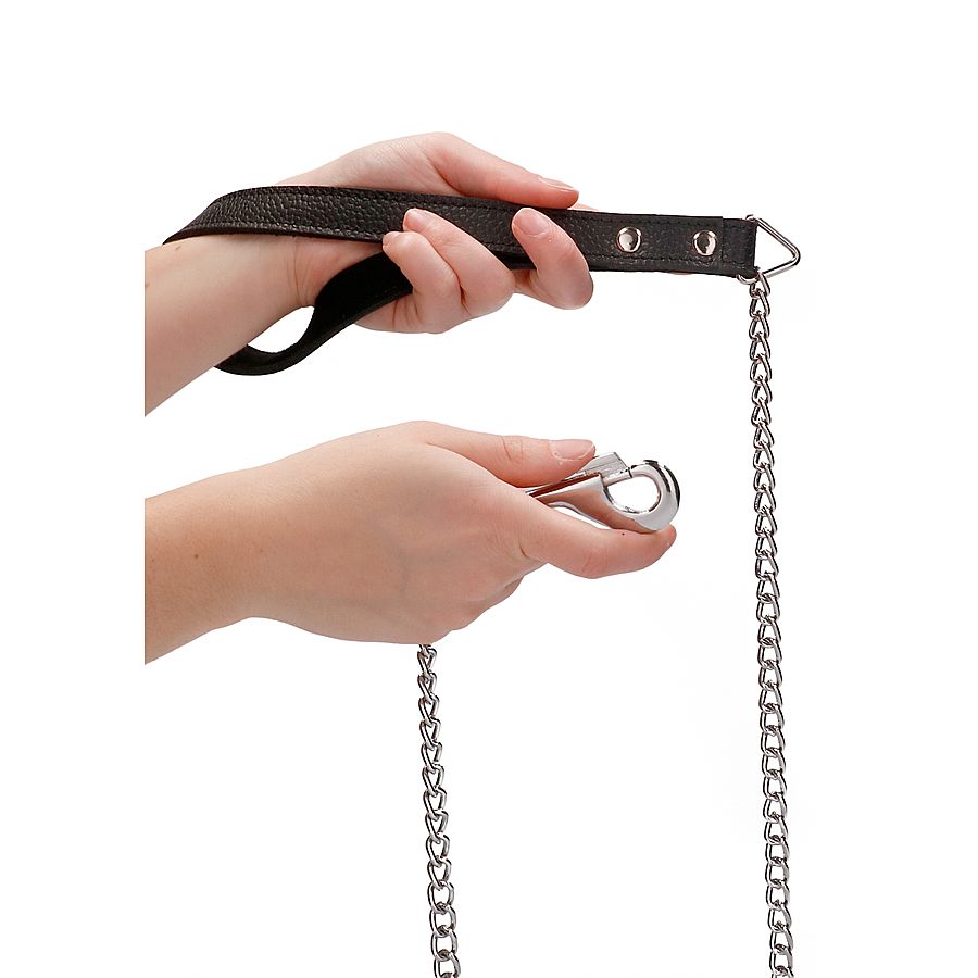 PAIN - Leather handle chain lead