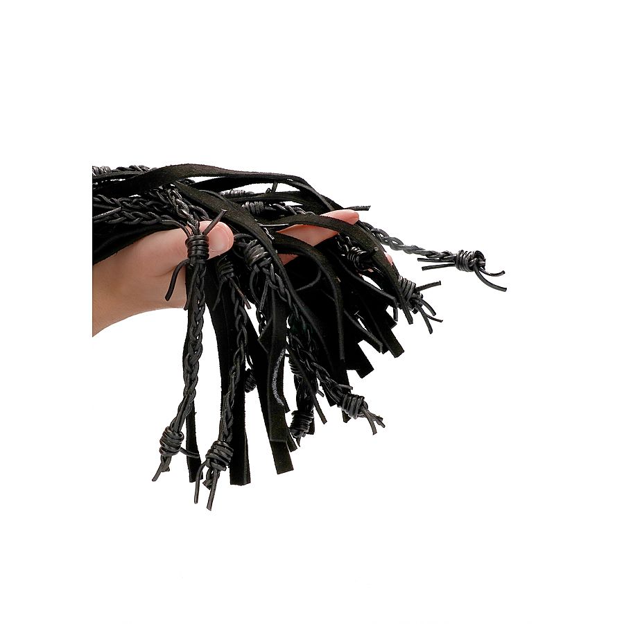PAIN - Leather suede barbed wired flogger