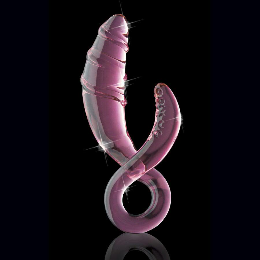 Icicles - Curved Double Pink Dildo