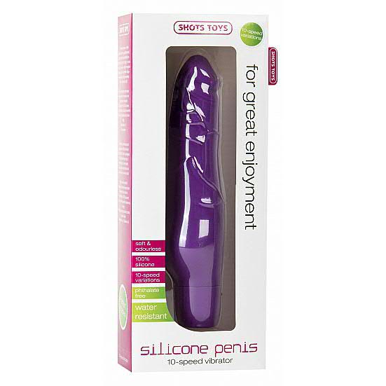 Silicone Penis Vibraattori, Lila