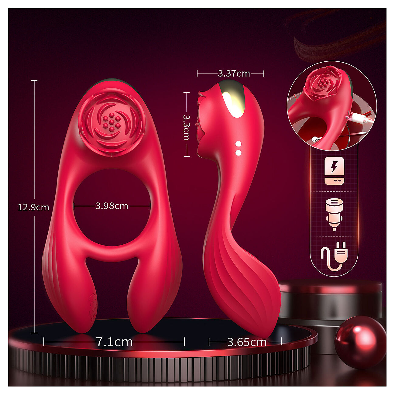 SOHIMI Wings - Motorisoitu penisrengas klitoriskiihottimella