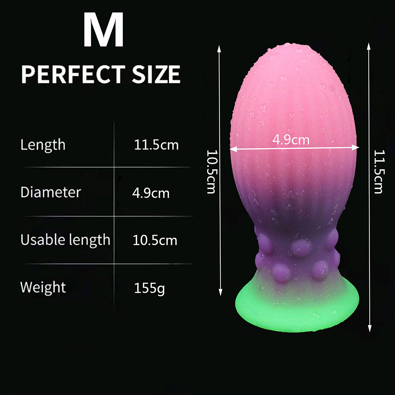 Alien Toys Luminous - Pime�ss� hohtava anaalitappi, M