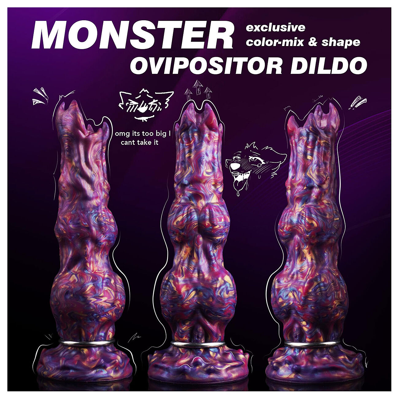 Alien Toys Elyndor - Fantasiadildo + munasetti